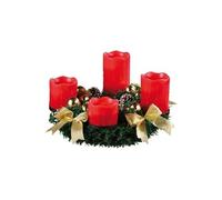 Britesta Couronne de lAvent avec Ornements dorés & 4 Bougies à LED
