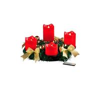 Britesta Couronne de l'Avent avec ornements dorés & 4 bougies à LED