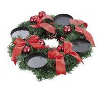 Couronne de l'Avent avec ornements Rouge Vert G