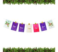 Couronne de l'Avent Bannière de l'Avent Bougie Couronne de l'Avent Bannière de Noël Décoration de l'Avent pour les vacances de Noël