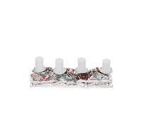 Couronne de l'avent, bois, 11x15x50cm, blanc-gris avec bougies blanches Blanc