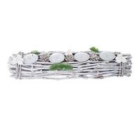 Couronne de l'Avent en bois 60x16x9cm blanc gris Blanc G