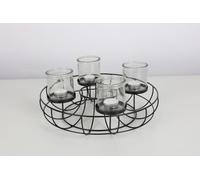 Couronne de l'Avent en métal Ø35cm avec bol en métal Décoration de Noël Porte-bougies Décoration de table