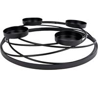 Couronne de l'Avent en métal avec 4 porte-bougies pour bougies LED - Taille env. 35 x 7 cm
