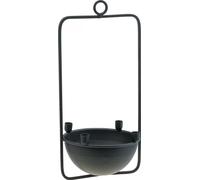 Couronne de l'Avent Porte-bougie noir à suspendre, Porte-bougie flexible en métal H30,5cm pour une décoration d'ambiance