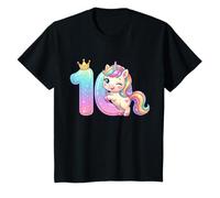 Couronne de Licorne Arc-en-Ciel Kawaii pour 10e Anniversaire T-Shirt