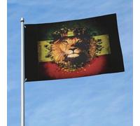 Couronne De Lion Du Roi Du Reggae Rasta Drapeau Solide Garden Flag Couleurs Vives Bannière Pour Extérieur Balcon Maison 3X5Ft