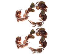 Couronne de magnolia robuste en marron terreux offrant une couleur résistante à la décoloration, aspect réaliste pour les zones couvertes toute l'année, couronne de feuilles de magnolia marron