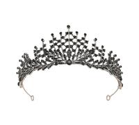 Couronne de Mariage Baroque Coiffe de Mariée Noire en Alliage | Finition Soignée, Style Rétro Élégant, pour Cérémonie Nuptiale, Pensée pour Dames et Jeunes Filles