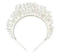 Couronne de Mariage Dorée en Alliage, Coiffe Chic pour Mariée | Ornement Bijou, Légère et Portable, Mise en Place Facile, Éclat Brillant
