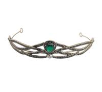 Couronne de Mariage en Cristaux pour Femme, Coiffe Verte Élégante | Alliage de Zinc et Zirconium, Accessoire de Robe pour Mariages et Danses, Finition Délicate, Brillance Raffinée