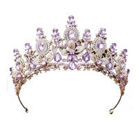 Couronne de mariage en strass la reine royale Champagne, couleur or