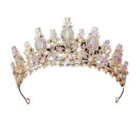 Couronne de mariage en strass la reine royale Champagne, couleur or