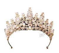 Couronne de mariage en strass la reine royale Champagne, couleur or Pour Les Femmes