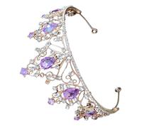Couronne de Mariage pour Mariée en Cristal Pourpre, Accessoire | Alliage de Zinc, Mise en Place Facile, pour Mariage et Fête, Finition Délicate, Style Simple et Élégant