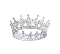 Couronne De Mariage Ronde Baroque, Diadèmes En Cristal Et Strass, For Concours Beauté, For Reines Rois Convient à De Nombreuses Occasions(A)