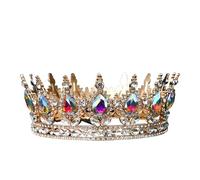 Couronne De Mariage Ronde Baroque, Diadèmes En Cristal Et Strass, For Concours Beauté, For Reines Rois Convient à De Nombreuses Occasions(G)