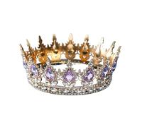 Couronne De Mariage Ronde Baroque, Diadèmes En Cristal Et Strass, For Concours Beauté, For Reines Rois Convient à De Nombreuses Occasions(B)