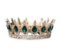 Couronne De Mariage Ronde Baroque, Diadèmes En Cristal Et Strass, For Concours De Beauté, For Reines Et Rois pour Diverses Occasions(C)