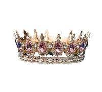 Couronne De Mariage Ronde Baroque, Diadèmes En Cristal Et Strass, For Concours De Beauté, For Reines Et Rois pour Diverses Occasions(F)