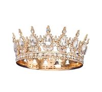 Couronne De Mariage Ronde Baroque, Diadèmes En Cristal Et Strass, For Concours De Beauté, For Reines Et Rois pour Diverses Occasions(H)