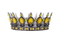 Couronne de mariage ronde pour concours de beauté, diadèmes en strass pour reines et roi 5