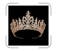 Couronne de mariage vintage arabe classique de Dubaï en oxyde de zirconium - Accessoires pour cheveux de mariée - Diadème en cristal pour femme, Cristal metal, Zircon cubique