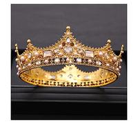 Couronne de mariage vintage, diadème en cristal et perles rondes, couronne de mariée baroque, accessoires pour cheveux de mariage, bijoux pour cheveux de mariée, cadeau