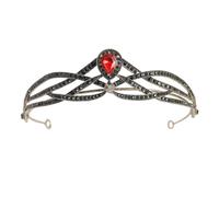 Couronne de Mariée à Cristaux Rouge, Coiffe Élégante pour Femmes | Alliage de Zinc et Zirconium, Finition Brillante, pour Danses et Occasions Spéciales, Accessoire de Robe