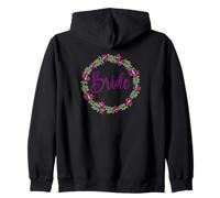 Couronne de mariée avec fleurs et feuilles Sweat à Capuche