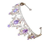 Couronne de Mariée Bijou Cheveux en Cristaux Pourpre, Alliage de Zinc | Finition Délicate, Mise en Place Facile, Accessoire Vestimentaire pour Femmes