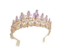 Couronne de Mariée en Alliage de Zinc et Cristaux, Coiffe Élégante Femme | Modèle Compact en Relief, Finition Soignée, Style Simple et Créatif, pour Robe de Mariée et Fête