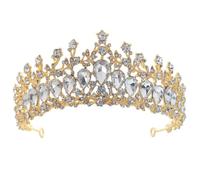 Couronne de Mariée en Alliage de Zinc et Pierre Blanche, Chic | Ornement Capillaire pour Mariage et Bal, Style Unique, Éclat Brillant, pour Femmes