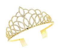 Couronne de Mariée en Cristal, Bandeau à Paillettes pour Coiffure | Alliage de Zinc, Teinte Or, pour Demoiselles D’honneur et Filles, Halloween, Théâtre, Bijoux Cheveux