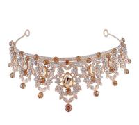 Couronne de Mariée en Cristaux, Alliage de Zinc, Style Baroque | Accessoire Élégant et Délicat, Usage Photos et Théâtre, Couleur Or, Design Unique