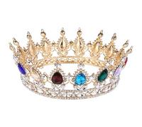Couronne de Mariée en Cristaux, Coiffe Ronde Baroque, Alliage | Décoration Mariage, Accessoires Coiffure, Tenue Banquet, Fête du Nouvel An, Maintien Sûr, Ne Tire Pas