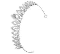 Couronne de Mariée Feuille Argentée en Alliage, Cristaux Élégants | Accessoire Léger et Confortable, Éclat Scintillant, pour Mariages et Fêtes, Style Noble, Couleur Argenté