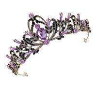 Couronne de Mariée Feuille Ornée de Cristaux pour Coiffure Relevée, Légère | Alliage de Zinc, Acrylique et Cristaux, Effet Brillant, pour Fête, Théâtre, Mariée et Maman Couleur Aléatoire