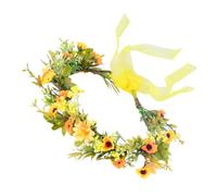 Couronne de Mariée Fleurie Réglable en PP et Fer, Jaune | Décoration Coiffure, pour Fête et Assemblée Annuelle, Style Floral, Adaptée aux Adultes et Jeunes Filles