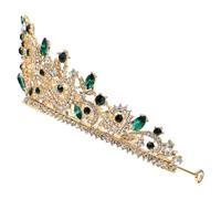Couronne de Mariée Verte en Métal, Tiare Délicate Légère pour Mariage | Confortable à Porter Longtemps, Facile à Mettre Retirer, pour Proposition et Séance Photo