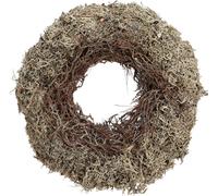 Couronne de mousse naturelle Gris Ø30cm - Couronne décorative pour décoration de table & de porte, décoration d'automne & de Noël