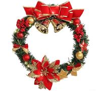 Couronne de mur et de porte saisonnière pour les vacances avec construction en plastique faite à la main et style classique adaptée pour les fenêtres et divers événements (couronne de 30 cm de style A