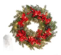 Couronne de mur et de porte saisonnière pour les vacances avec construction en plastique faite à la main et style classique adaptée pour les fenêtres et divers événements (couronne de 35 cm de style F