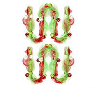 Couronne de Noël 2 x 7 m avec ruban rayé et boules colorées, pour une utilisation en intérieur et en extérieur sur les escaliers, les porches, les cheminées, les murs, les salons et les fêtes