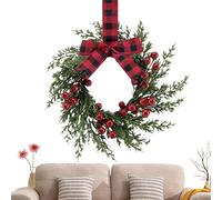 Couronne de Noël,25 cm Décor Artificiel De Fêtes | Décorations de Couronne de Fêtes - pour Maison Église Bureau Appartement Café Porte d'Entrée d'hiver