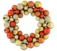 Couronne de Noël 36 cm, Couronne de Porte en Saule avec 55 Boules de Noël, Couronne de décoration de Noël Vierge à l'extérieur ou à l'intérieur, Couronne de Noël en Plastique, Couronne de Porte de