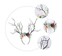 Couronne de Noël Antlers et Fleurs Accessoire pour Tiare de Noël Branche Élancée