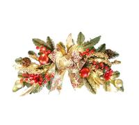 Couronne de Noël artificielle - Décoration festive de 56 cm avec nœud rouge et pommes de pin, élément décoratif pour créer une atmosphère chaleureuse | Porte d'entrée Salon Appartement Bureau Maison