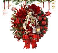 Couronne de Noël Artificielle - Décorations de Chalet d'Hiver - Décoration de Noël Couronne de Baie Rouge | Pour les Collections Murales De Fenêtre Extérieure Intérieure Mariage