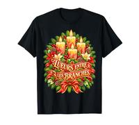 Couronne de Noël avec cierges allumés T-Shirt